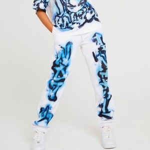NOT YOUR ANGEL GRAFFITI PRINT JOGGERS